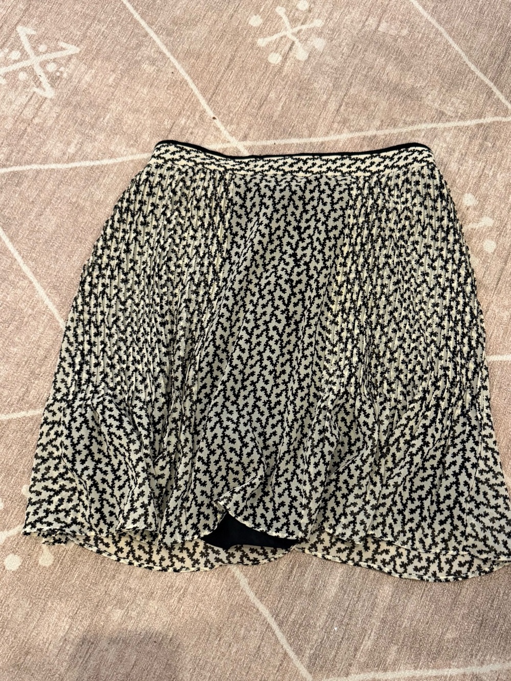Reiss Black and White Pleated Circle Skirt